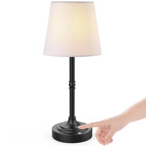 lot 14174 image: Rechargeable Battery Powered Table Lamp, Wireless LED Lamps, Cordless Touch Lamps, Stepless Dimmable Bedside Lamps, Night Lamp for Bedroom, Dinning Room, Kitchen Decor, Office (Black)