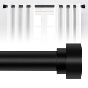 lot 14175 image: HEIDEAR Black Adjustable Curtain Rods for Windows48-84 Inch,1 Inch Heavy Duty Curtain Rod for Bedroom Living Room,Matte Black Iron Easy Install Modern Decorative Window Treatment Single Rods,36-88