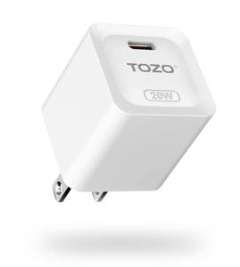 lot 14181 image: TOZO Upgraded 20W PD Power Adapter for iPhone Charger Fast Charging, USB C Wall Charger Block, Compatible with iPhone 16151413SE12 Series, Samsung Galaxy S24S23S22 Series, Frost White