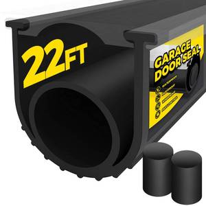 lot 14196 image: Holikme Garage Door Seals Bottom Rubber,Weather Stripping Kit Seal Strip Replacement, 516 Inch T-End, 3.74 Inch Width (22Ft, Black)