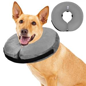 lot 14231 image: Soft Dog Cone Collar for Large Medium Small Dogs and Cats After Surgery, Inflatable Dog Neck Donut Collar,Inflatable Cat Cone Collar,E-Collar for Dogs Recovery, Dog Cones Alternative (Large, Grey)
