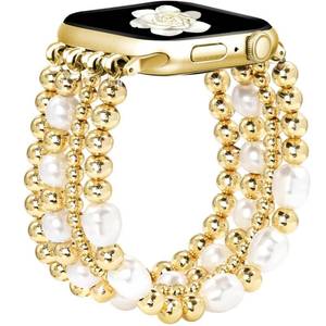 lot 14232 image: JR.DM Beaded Bracelet Women Compatible with Apple Watch Bands 46454442414038mm Dressy Fancy Fashion Cute Stretchy Elastic Jewelry Strap Replacement for iWatch Series 1098SE7654321