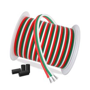 lot 14237 image: AOTOINK 100ft Extension Cable 3 Pin Wire Cord 30M 22AWG Hookup Electrical 3 Color Wire Stranded Tinned Copper Cord for Led Strips WS2812B WS2811 Dream RGB Color 3528 5050,1224V DC LEDs RGB Lighting