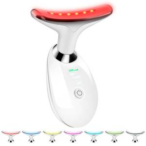 lot 14238 image: VGY Face and Neck Massager Tool, 7-in-1 Color Red-Light-Therapy Wand for Skin Care, White