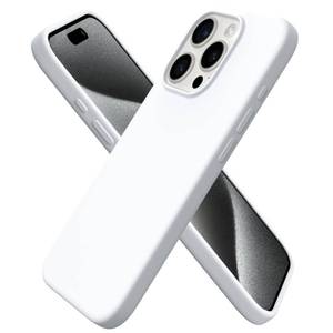 lot 14245 image: ORNARTO Compatible with iPhone 15 Pro Case 6.1, Liquid Silicone 3 Layers Full Covered Soft Gel Rubber Cover, Shockproof Protective Slim Phone Case with Anti-Scratch Microfiber Lining-White