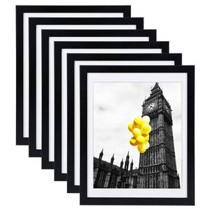lot 14255 image: BSRHOME 12x16 Picture Frames Set of 6 with Plexiglass, Display Pictures 11x14 with Mat or 12x16 Without Mat for Tabletop Display and Wall MountingBlack