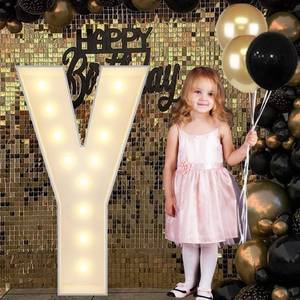 lot 44795 image: 4FT Marquee Light Up Letters Y, Big Marquee Letter for Baby Shower Birthday Engagement Wedding Marry Me Party Decor