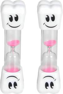 lot 44803 image: GTR SOURCE 2 Minute Sand Toothbrush Timer for Kids, 2-Minute Hourglass Set of 2 (Pink) (Pack of 2).