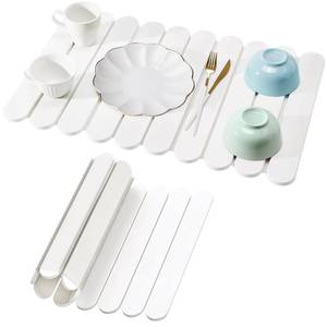 lot 44806 image: HonyQiShuo Stone Drying Mat for Kitchen Counter, Large Stone Dish Drying Mat Foldable Diatomaceous Earth Water Absorbing Mat for Dishes Bottles Cups Match Any Countertop White 24 x 16