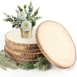lot 44807 image: Adrattnay 8pcs Wood Slices, 12-13 Inch Round Paulownia Wood Circles for Centrepiece, Rustic Wedding Decoration and DIY Crafts