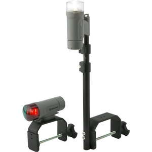 lot 14230 image: Attwood Water-Resistant Portable Clamp-On LED Light Kit with Marine Gray Finish