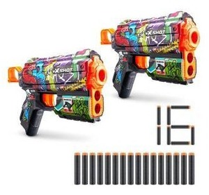 lot 14242 image: XSHOT Skins Flux Dart Blaster, 2PK, Graffiti