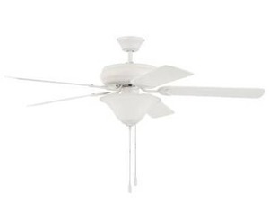 lot 10324 image: Craftmade 42-inch White Ceiling Fan with LED Light, White