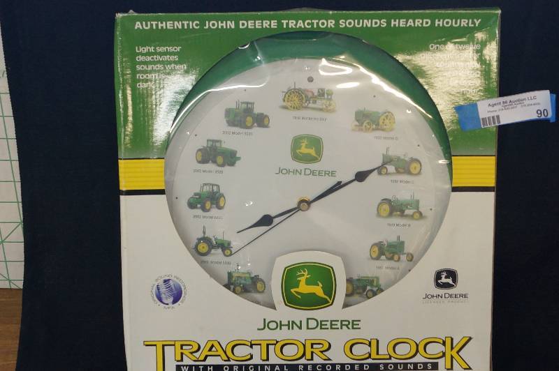 lot 90 image: John Deere Tractor Clock- Sounds On The Hour