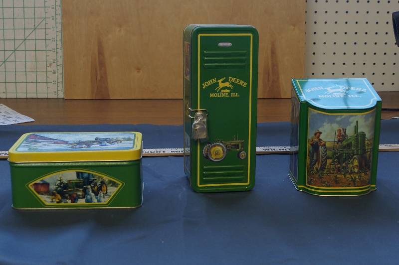 lot 229 image: 3 Collectible John Deere Tins