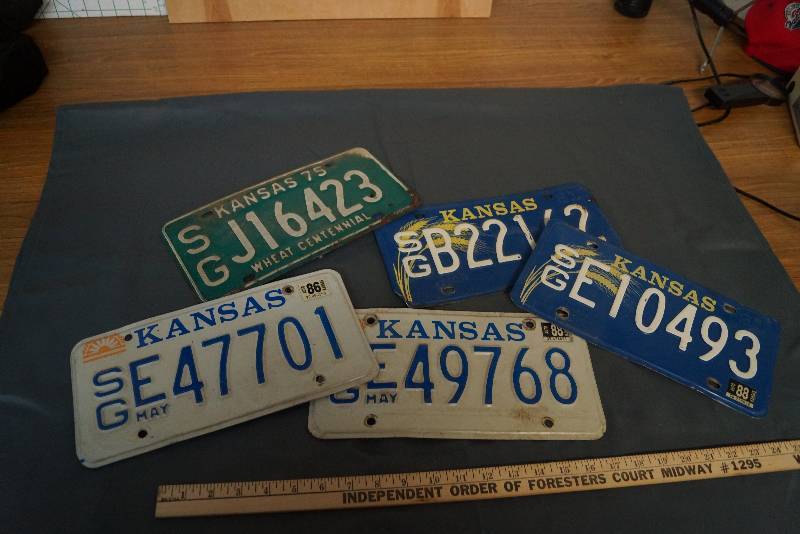 lot 1109 image: Lot of Used Kansas License Plates Tags