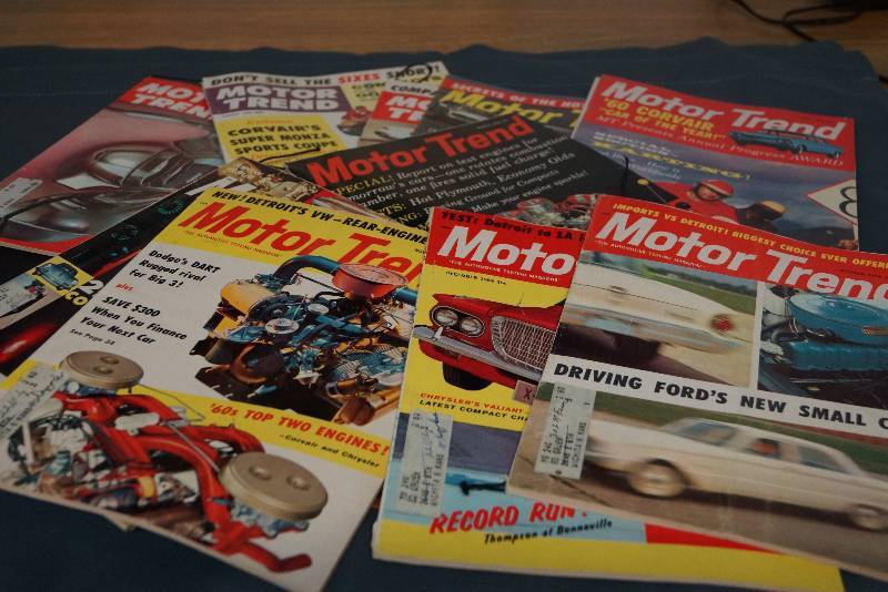 lot 1106 image: Lot of 12 Motor Trend Magazines  1959-1960s GREAT Condition  Vintage Issues