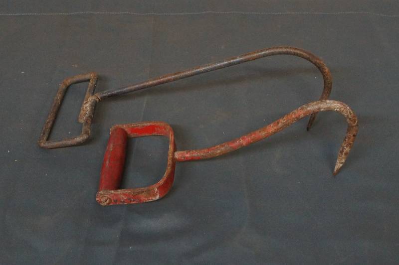 lot 1151 image: 2 Rustic Vintage Hayhooks- 1 With Wood Handle