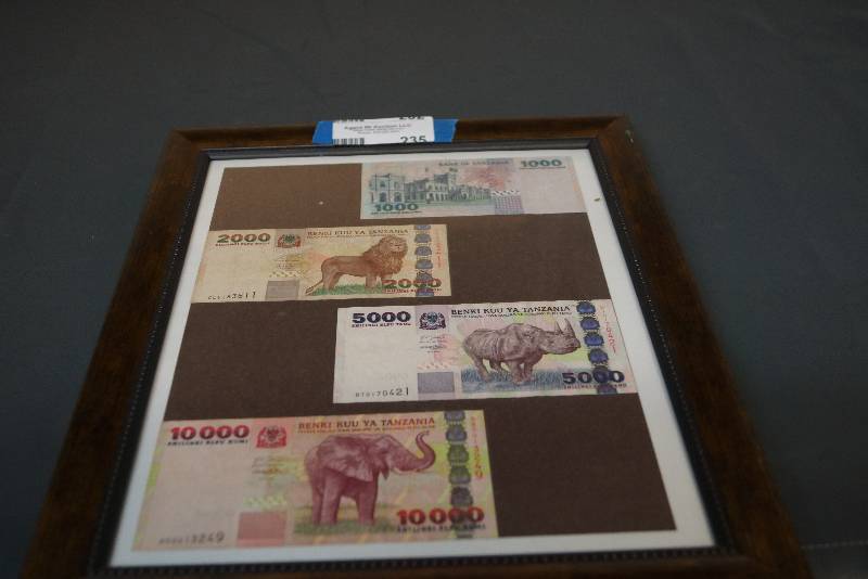 lot 235 image: Framed Tanzania Currency