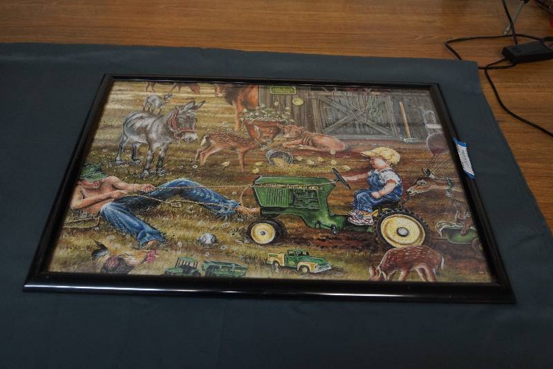 lot 234 image: John Deere Framed Puzzle Picture