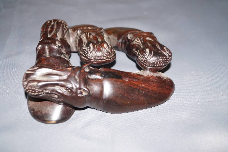lot 249 image: Hippo Wood Decor-  Unique- LOOK CLOSELY