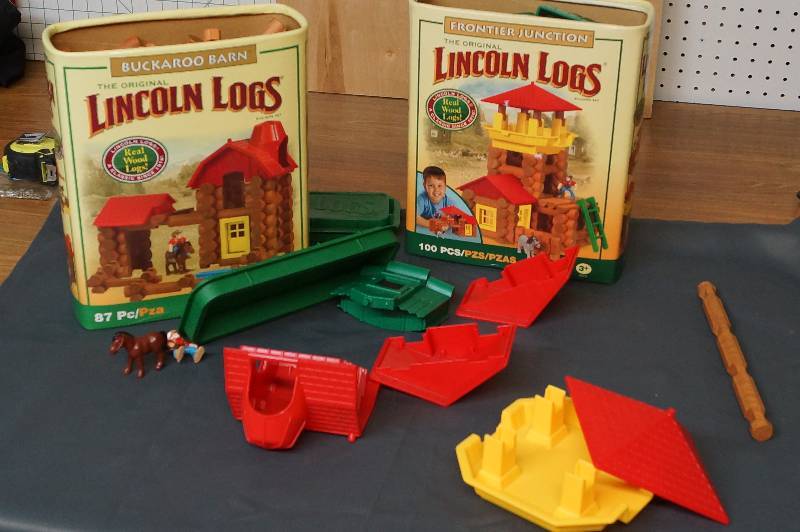 lot 265 image: Large Lot of Lincoln Logs  Classic Wood Toys