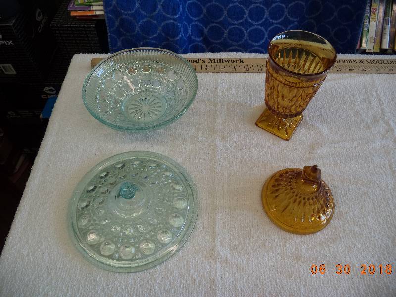 lot 1537 image: Cut Glass Lot  Amber and Clear