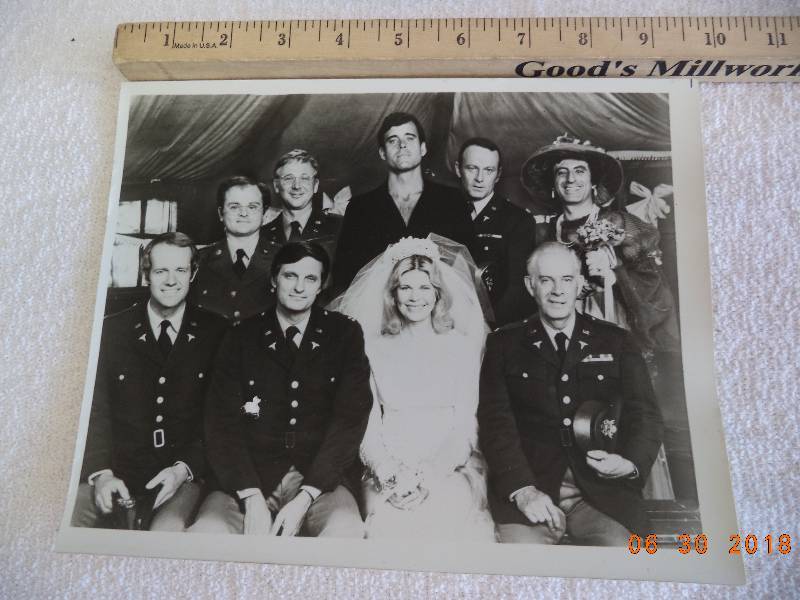 lot 1559 image: Black and White Picture of MASH Cast