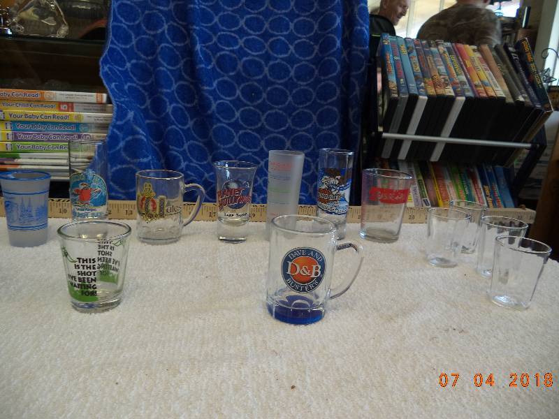 lot 1618 image: Barware- Mugs-pint Glasses- Shot Glasses- Fun