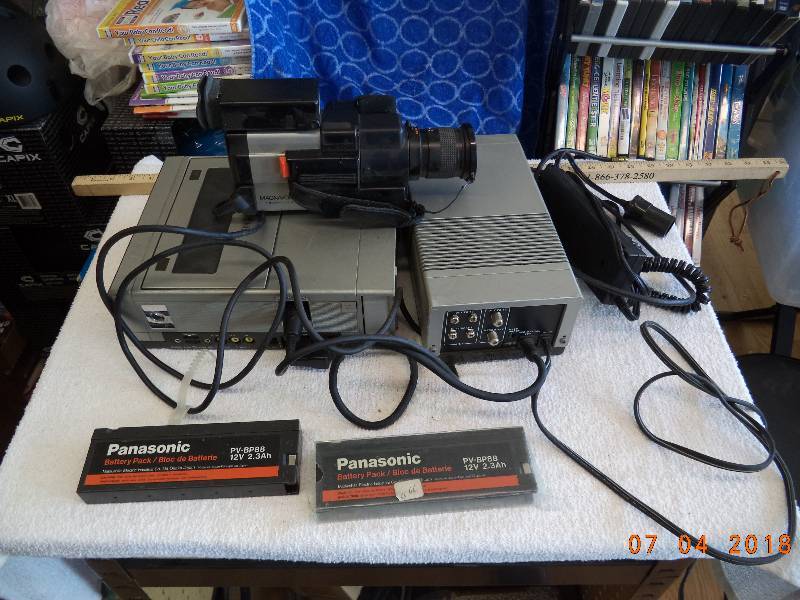 lot 1644 image: Panasonic Portable VHS Player and Camera