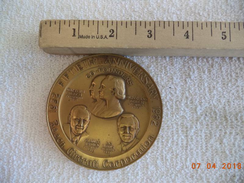 lot 1684 image: 50th Anniversary Beech Aircraft Medallion
