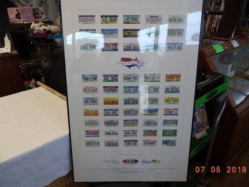 lot 1705 image: Framed Print of US License Plates