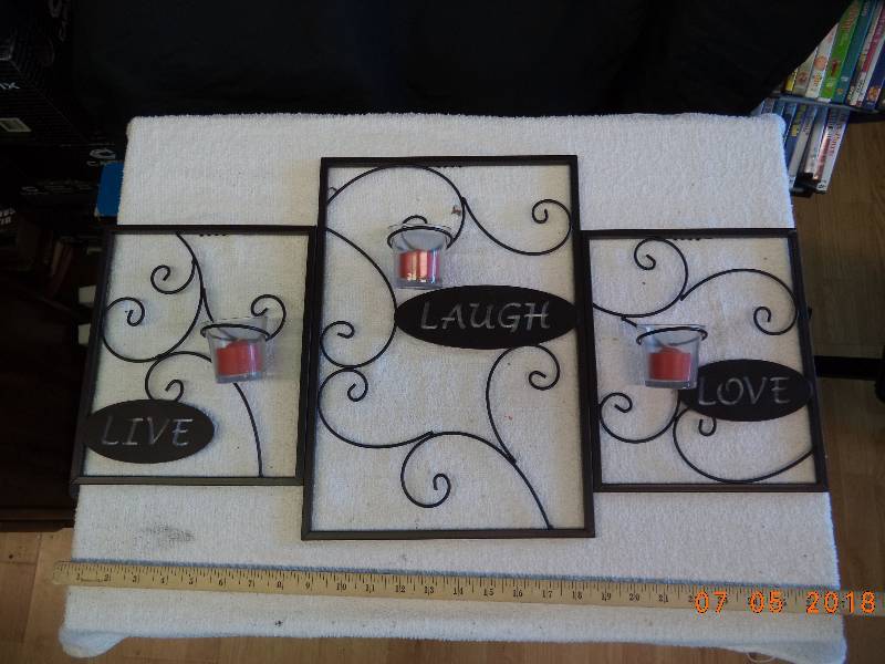 lot 1731 image: Metal Candle Decor Lot- Hangable