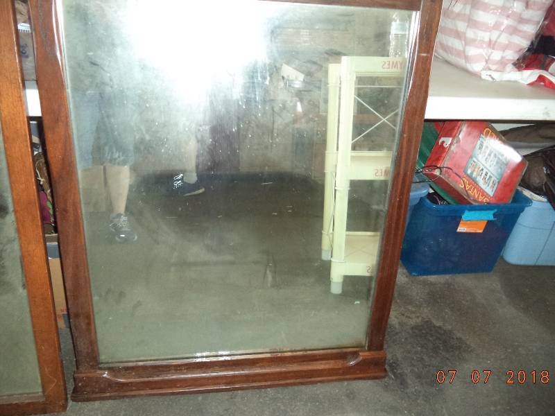 lot 1890 image: Large Wood Framed Mirror