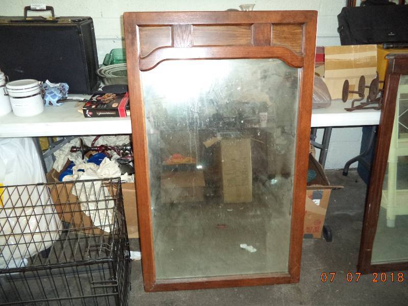 lot 1891 image: Large Wood Framed Mirror
