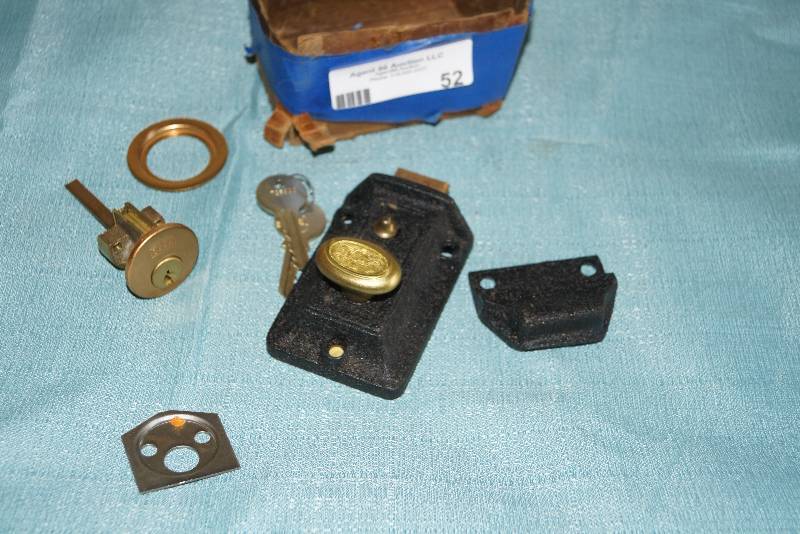 lot 52 image: Old Cast Deadbolt