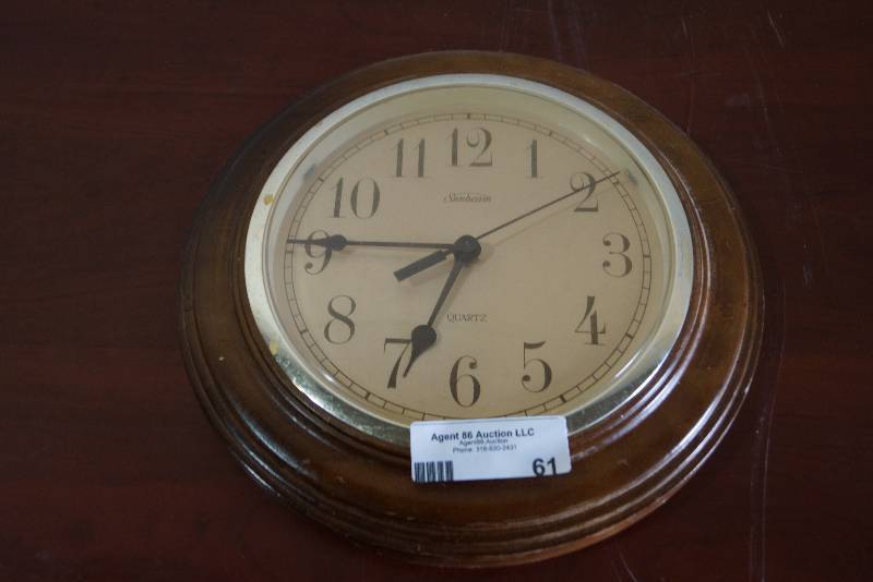 lot 61 image: Sunbeam Wood Clock