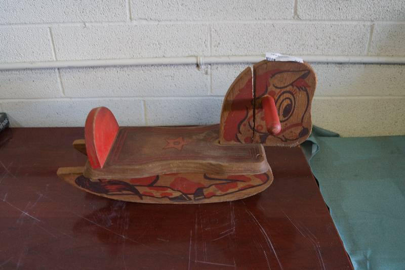 vintage small wooden rocking horse