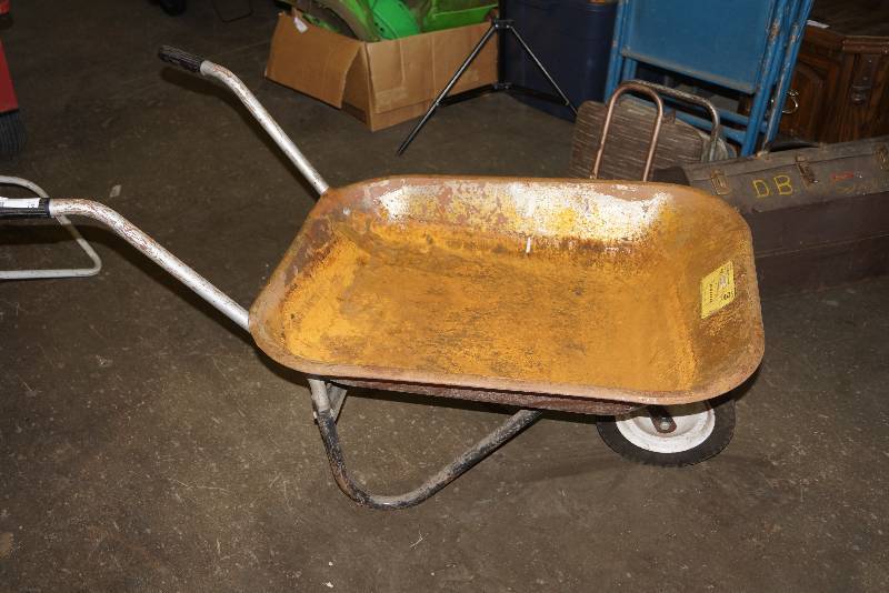 lot 76 image: Hard Wheeled Metal Wheel Barrow