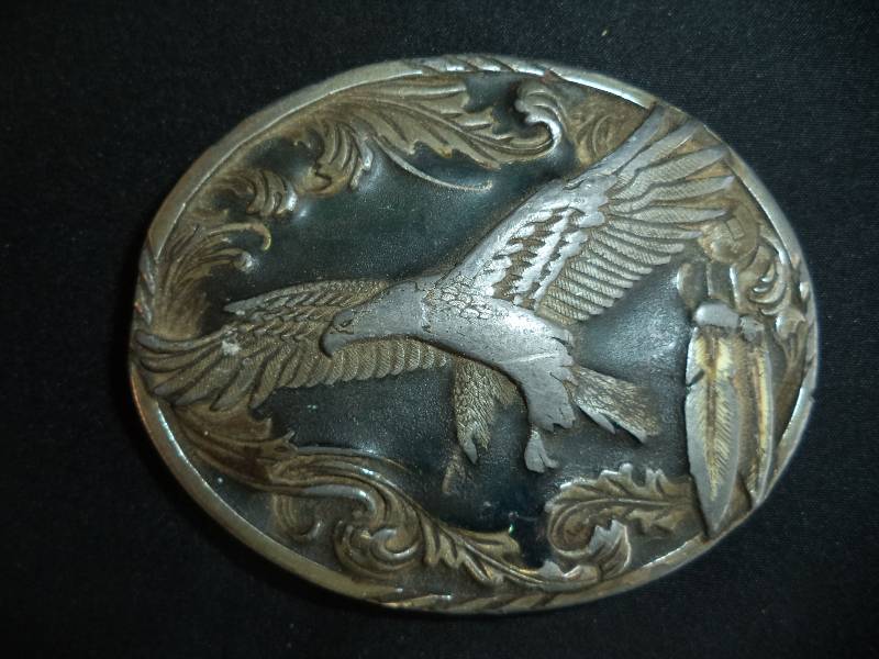 lot 1908 image: Brass Eagle USA Made Belt Buckle