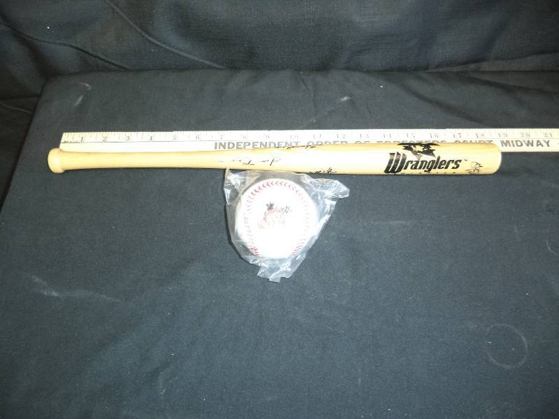 lot 1945 image: Wichita Wrangler Mini Bat and Baseball