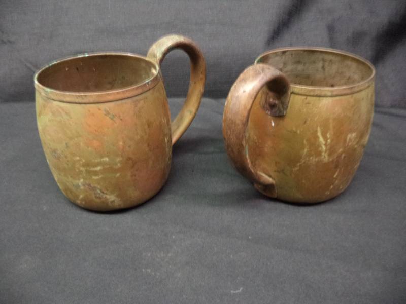 lot 2028 image: Solid Copper Moscow Mule Mugs- Pair