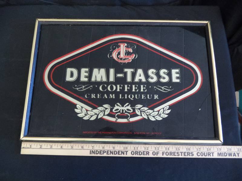 lot 2056 image: Demi-Tasse Framed  Liquer Sign