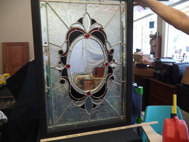 lot 2062 image: 27x40 Stained Glass Mirror