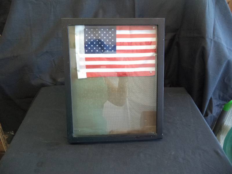 lot 2069 image: Framed Shadow Box-  12x15  With Flag