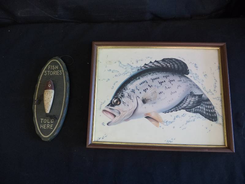lot 2078 image: Cool Cabin or Mancave Picture  Fish Stories Told Here