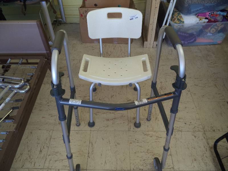 lot 2195 image: Bath Chair and Walker-  Home Health Care