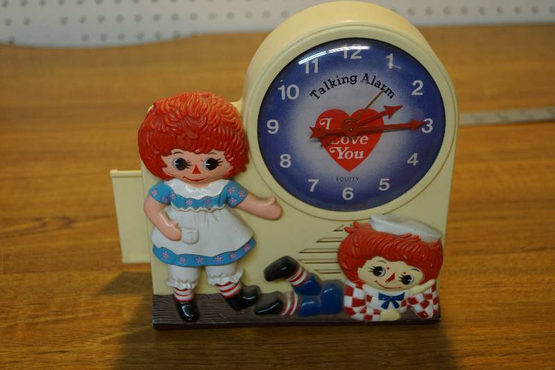 vintage raggedy ann and andy alarm clock