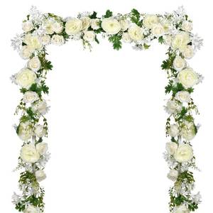 lot 14261 image: SEE PHOTO FOR SIZE DearHouse 1Pack Artificial Peony Flower Garland - Silk Peony Garland with White Flowers for Wedding Party Table Decoration,6ftStrand