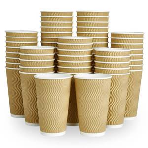 lot 14289 image: DAILYPACK 16 OZ Coffee Cups, 90 Count Insulated Ripple Wall Paper Hot Coffee Cups for Hot Beverage